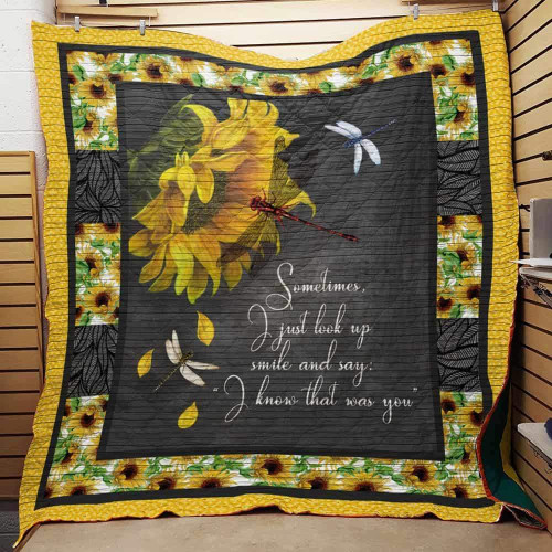 Dragonfly Sunflower I Know It Was You Quilt Blanket Great Customized Gifts For Birthday Christmas Thanksgiving Perfect Gifts For Dragonfly Lover