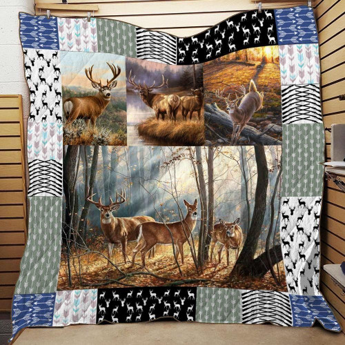 Deers In The Forest Quilt Blanket Great Customized Blanket Gifts For Birthday Christmas Thanksgiving Anniversary