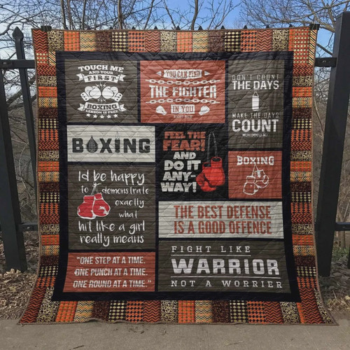 Boxing Feel The Fear And Do It Anyway Quilt Blanket Great Customized Blanket Gifts For Birthday Christmas Thanksgiving