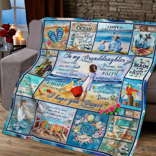 Personalized To My Granddaughter I Hope You Dance Beach Quilt Blanket Great Customized Blanket Gifts For Birthday Christmas Thanksgiving