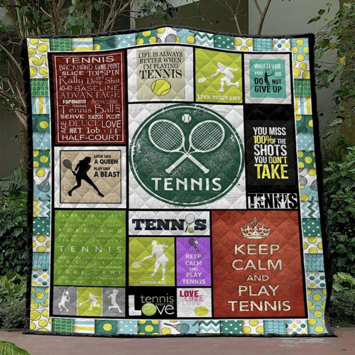 Keep Calm And Play Tennis Quilt Blanket Great Customized Blanket Gifts For Birthday Christmas Thanksgiving