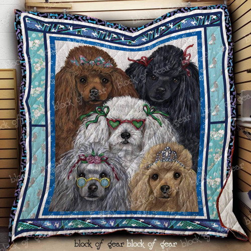 Poodles Picture Frame Quilt Blanket Great Customized Blanket Gifts For Birthday Christmas Thanksgiving