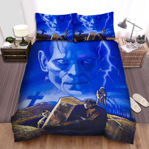 Frankenstein Face Background Bed Sheets Spread Comforter Duvet Cover Bedding Sets