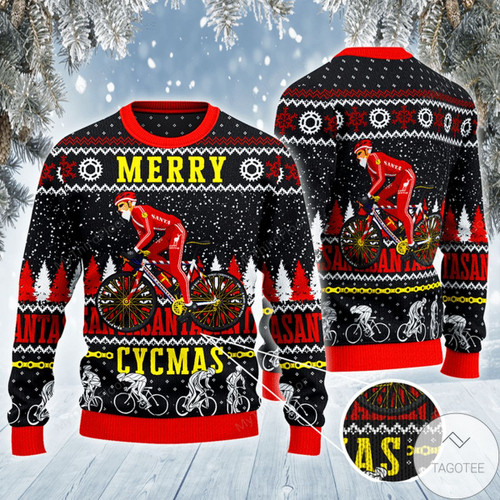 Cycling Merry Cycles Ugly Christmas Sweater, All Over Print Sweatshirt