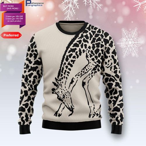 Giraffe Pattern Christmas For Unisex Ugly Christmas Sweater, All Over Print Sweatshirt