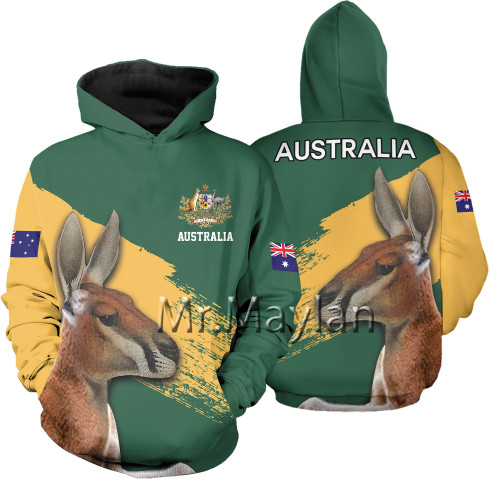 Australia Kangaroo Yellow 3D All Over Print Hoodie, Or Zip-up Hoodie