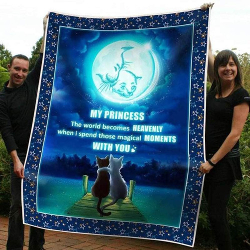 Cat My Princess Moon Couple Quilt Blanket Great Customized Blanket Gifts For Birthday Christmas Thanksgiving