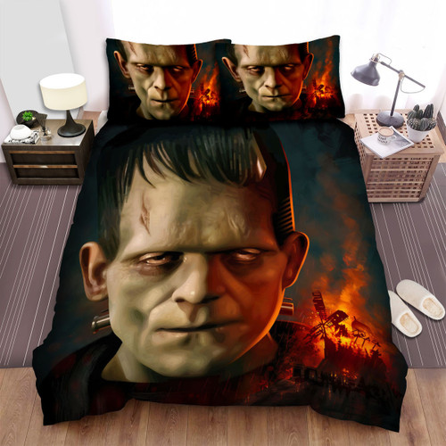 Frankenstein Face Bed Sheets Spread Comforter Duvet Cover Bedding Sets