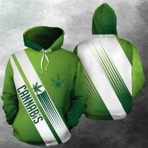 Cannabis Green And White 3d All Over Print Hoodie, Or Zip-up Hoodie