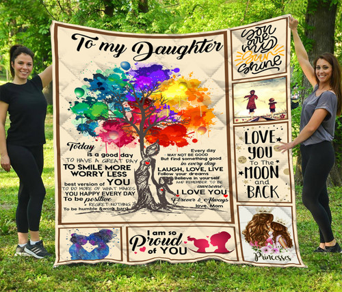 Personalized To My Daughter From Mom Do More Of What Makes You Happy Everyday Quilt Blanket Great Customized Gifts For Birthday Christmas Thanksgiving Perfect Gifts For Daughter