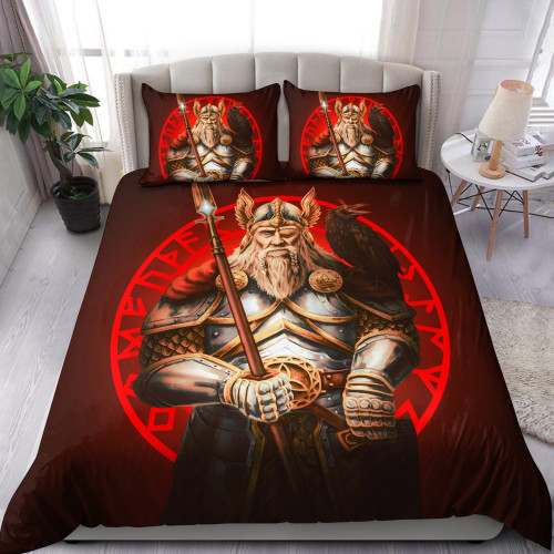 Red Odin Viking Duvet Cover Bedding Set