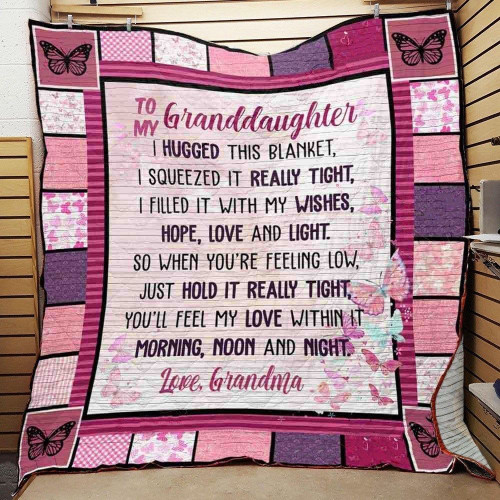 Personalized Butterfly To My Granddaughter From Grandma You'll Feel My Love Within It Quilt Blanket Great Customized Gifts For Birthday Christmas Thanksgiving Mother's Day