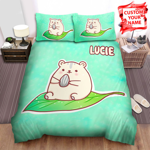 Personalized The Rodent - The Hamster Sitting On A Leaf Bed Sheets Spread Duvet Cover Bedding Sets