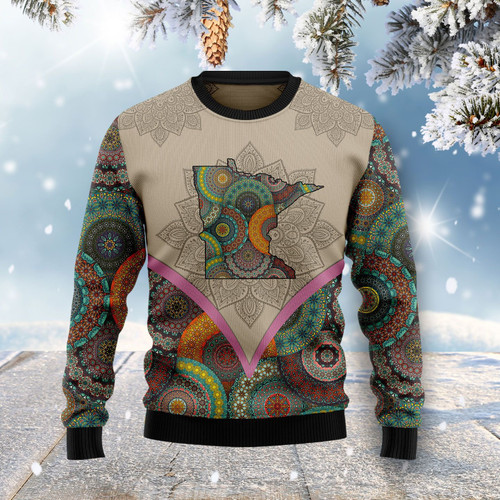 Mandala Minnesota Home Christmas Ugly Sweater