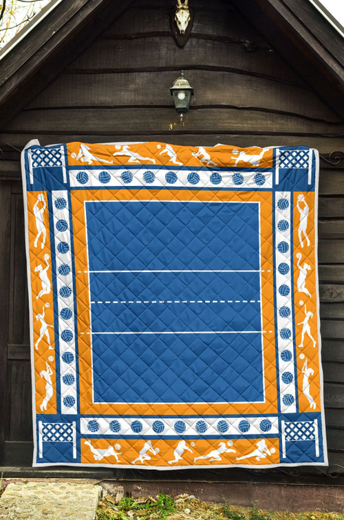Volleyball Court, Blue Court, Volleyball Girls Patterns Quilt Blanket Great Customized Blanket Gifts For Birthday Christmas Thanksgiving