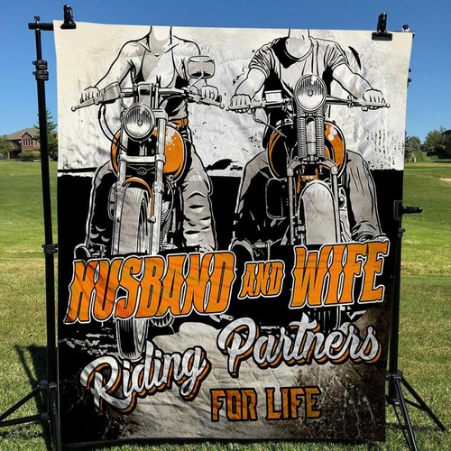 Husband Wife Riding Partners For Life Quilt Blanket Great Customized Blanket Gifts For Birthday Christmas Thanksgiving