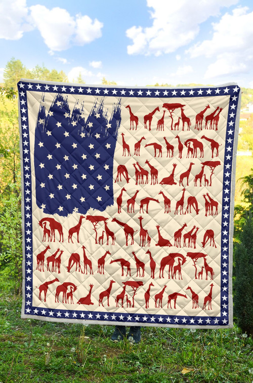 Giraffe Flag Quilt Blanket Great Gifts For Birthday Christmas Thanksgiving Anniversary