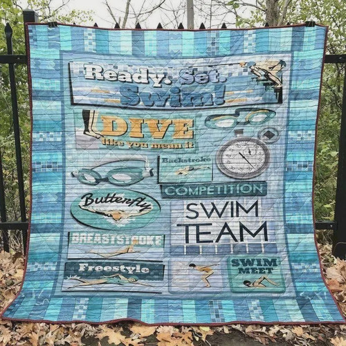 Ready Set Swim Quilt Blanket Great Customized Blanket Gifts For Birthday Christmas Thanksgiving