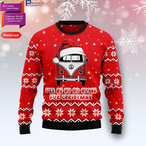 Caravan Ho Ho Home For Unisex Ugly Christmas Sweater, All Over Print Sweatshirt