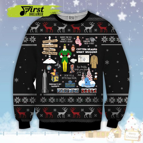 Elf Gift For Friends Welcome Santa Ugly Sweater