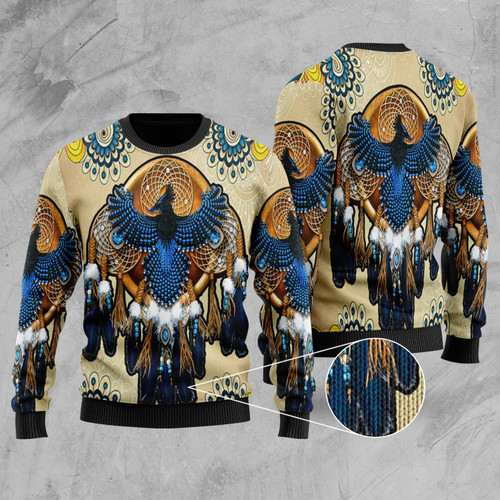 Thunderbird And Dreamcatcher Ugly Christmas Sweater, All Over Print Sweatshirt