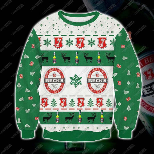 Beck's Beer Ugly Christmas Sweater, All Over Print Sweatshirt