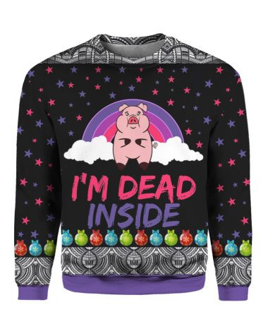 Pig I’m Dead Inside For Unisex Ugly Christmas Sweater, All Over Printed Sweatshirt