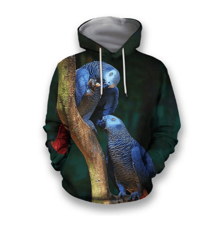 Parrots Unisex 3D All Over Print Hoodie, Zip Up Hoodie