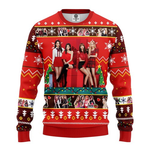 Black Pink Christmas For Unisex Ugly Christmas Sweater, All Over Print Sweatshirt