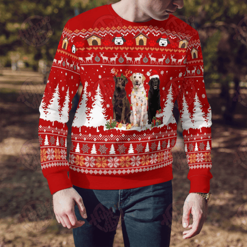 Christmas Dogs Ugly Christmas Sweater, All Over Print Sweatshirt