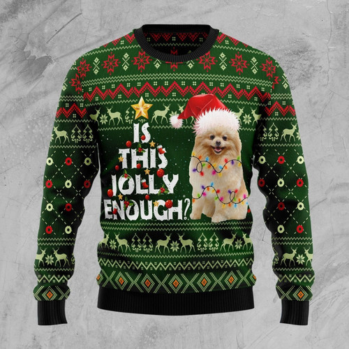 Pomeranian Jolly Christmas Ugly Sweater