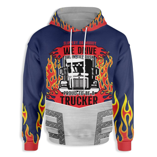 God's Angels Ride With Trucker 3D All Over Print Hoodie, Or Zip-up Hoodie