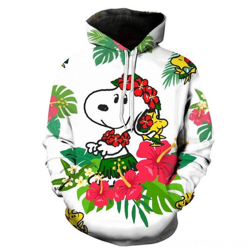 Snoopy And Woodstock Hawaii Tropical Unisex 3D All Over Print Hoodie, Zip Up Hoodie