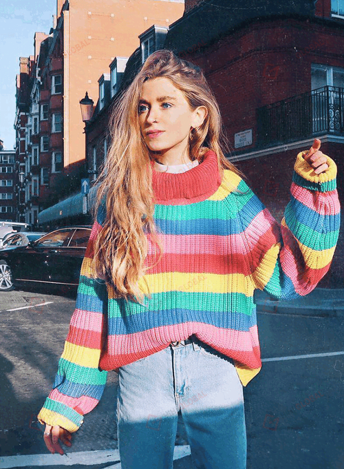 Rainbow Ugly Christmas Sweater, All Over Print Sweatshirt