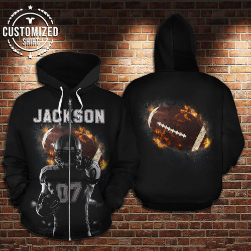 Amazing Personalized Customized Football Smoke 3D All Over Printed Hoodie, Zip- Up Hoodie