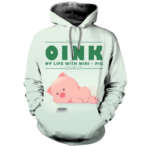 Pig Oink 3D All Over Print Hoodie, Zip-up Hoodie