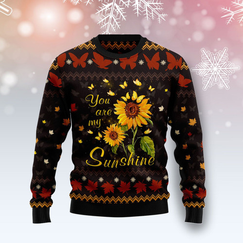 Butterfly Sunshine Ugly Christmas Sweater, All Over Print Sweatshirt