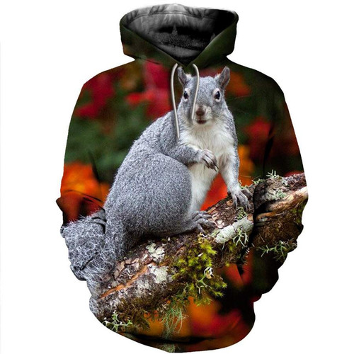 Squirrel 3D All Over Print Hoodie, Zip-up Hoodie