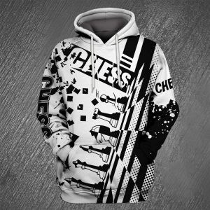 Black And White Chess Player 3D All Over Print Hoodie, Zip-up Hoodie