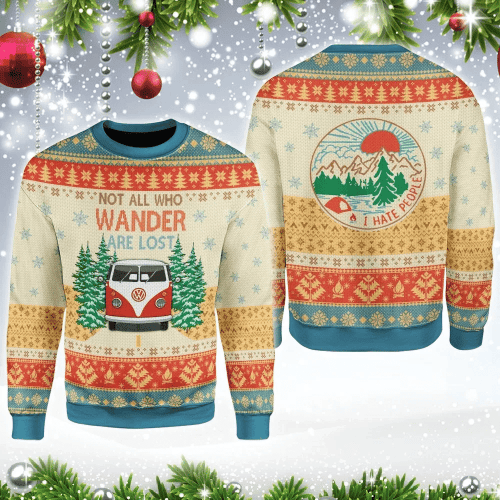 Bus Not All Wonder Are Lost Ugly Christmas Sweater, All Over Print Sweatshirt