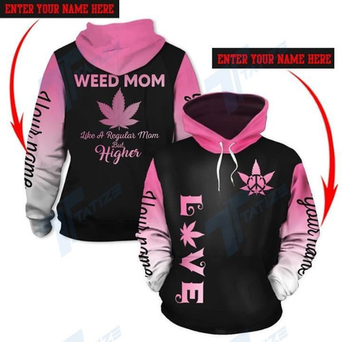 Personalized Custom Name Weed Mom 3d All Over Print Hoodie, Zip-Up Hoodie