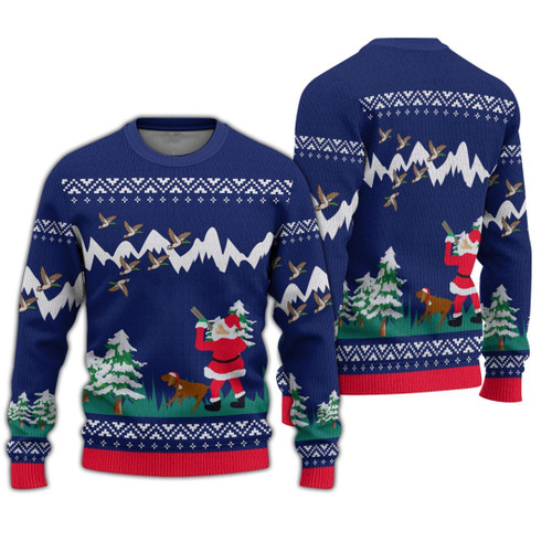 Duck Hunter Santa Ugly Christmas Sweater, All Over Print Sweatshirt