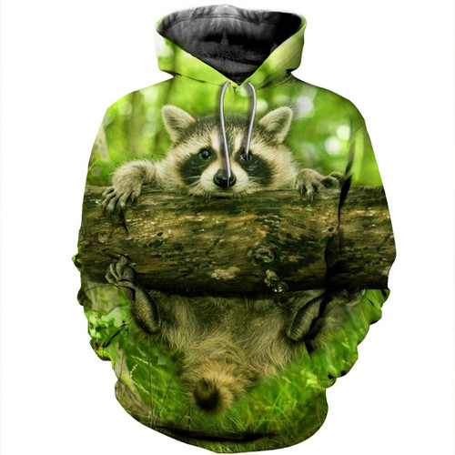 Raccoon 3D All Over Print Hoodie, Zip-up Hoodie
