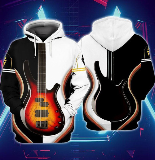 Electric Guitar Stratocaster 3D All Over Print Hoodie, Zip-up Hoodie