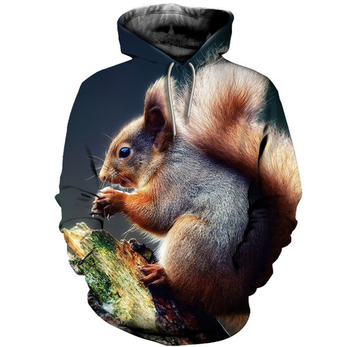 Squirrel 3D All Over Print Hoodie, Zip-up Hoodie