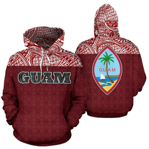 Guam Polynesian Red Version Unisex 3D All Over Print Hoodie, Zip Up Hoodie