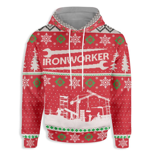 Ironworker Christmas For Unisex 3D All Over Print Hoodie, Zip-up Hoodie