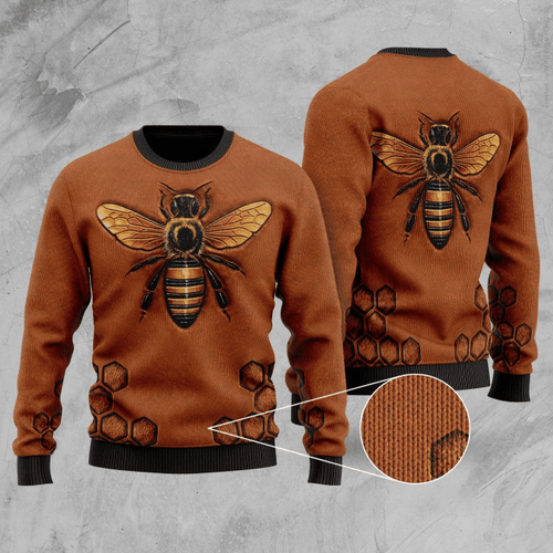Bee Ugly Christmas Sweater, All Over Print Sweatshirt