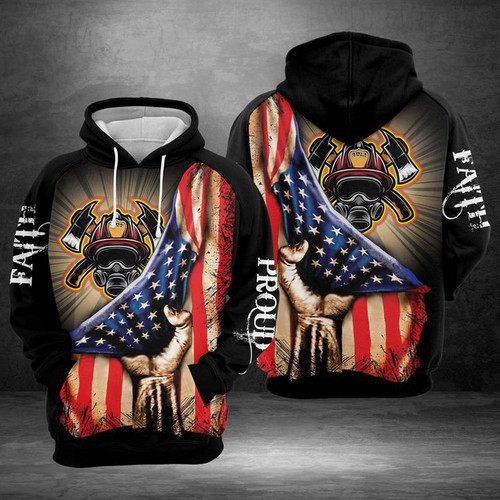 Firefighter Faith And Proud 3D All Over Print Hoodie, Zip-up Hoodie
