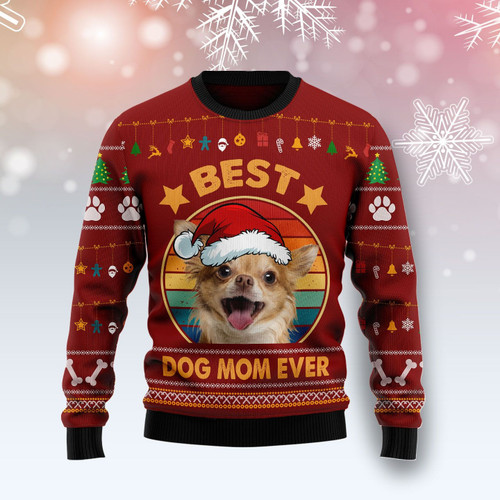 Chihuahua Best Dog Mom Ever Ugly Christmas Sweater